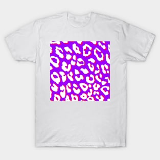 White Leopard Print Purple Pink T-Shirt